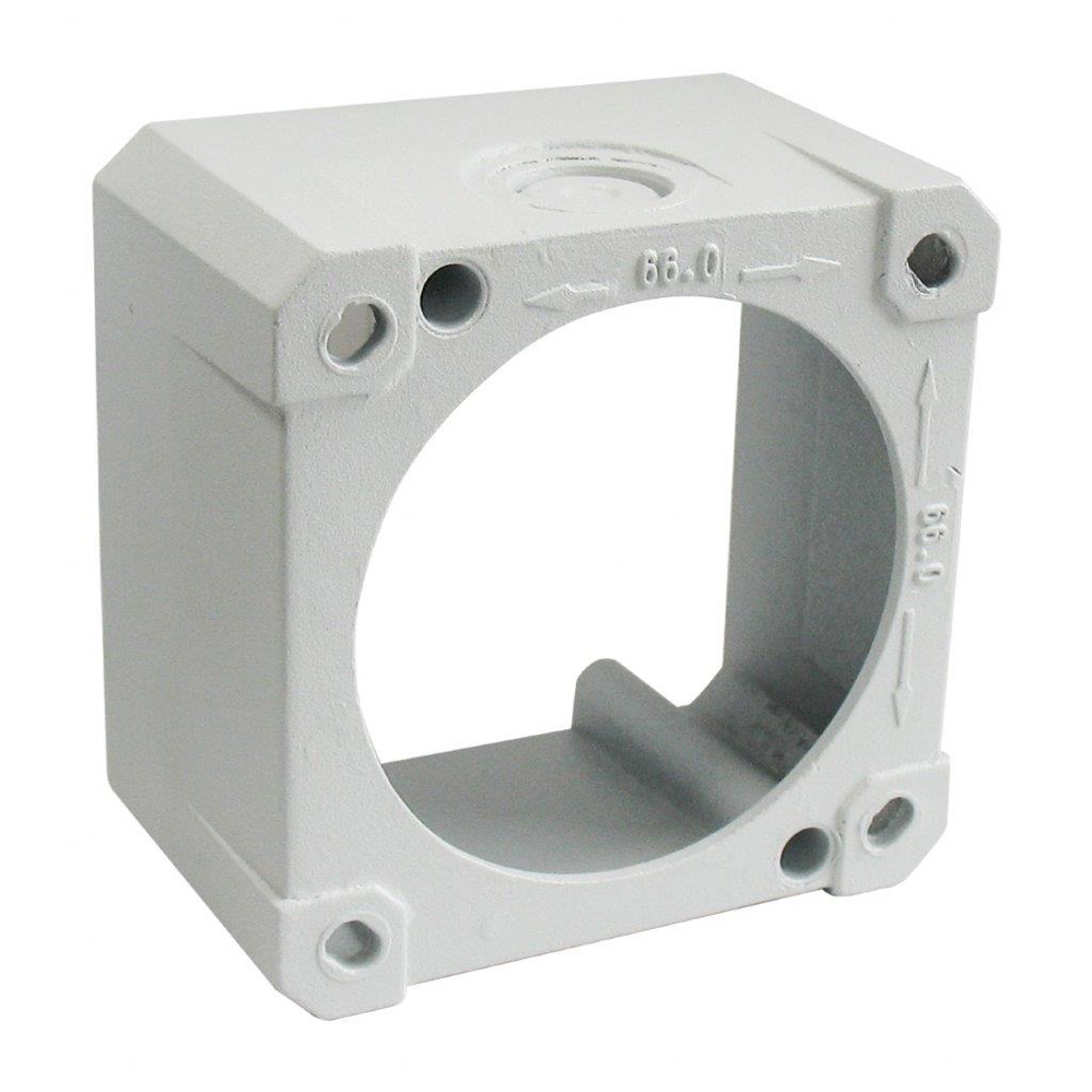 Aluminium Aufbaugehäuse f. Schlüsselschalter 47326 weiß / Abmessung: 85 x 85 x 50 mm