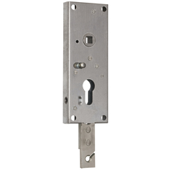 Garagentorschloss/ 159x59 mm / 60 mm Entfernung / Nr.: 1807/B (Ausschluss nach unten) / 9 mm Nuss