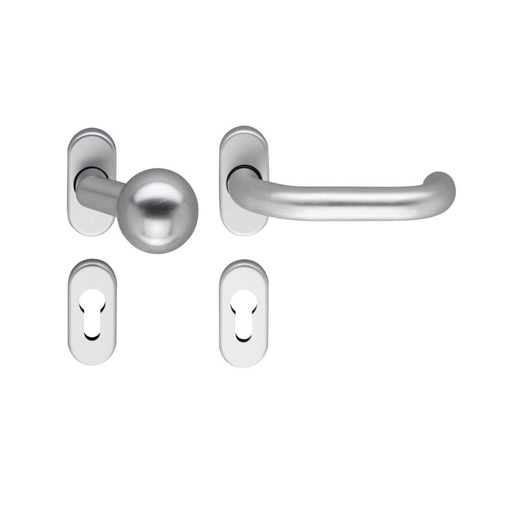 Ztr.-Rosetten-Wechselgarnitur / 8 mm PZ-gelocht /Nr. 187410-PZ / F1-elox. /Oval