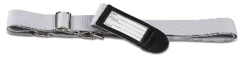 Koffergurt aus Polyester mit Adressfeld+Aresskarte hellgrau / 1600 x 50 mm / SONDERNETTOPREIS Koffergurt aus Polyester mit Adressfeld+Aresskarte hellgrau / 1600 x 50 mm / SONDERNETTOPREIS