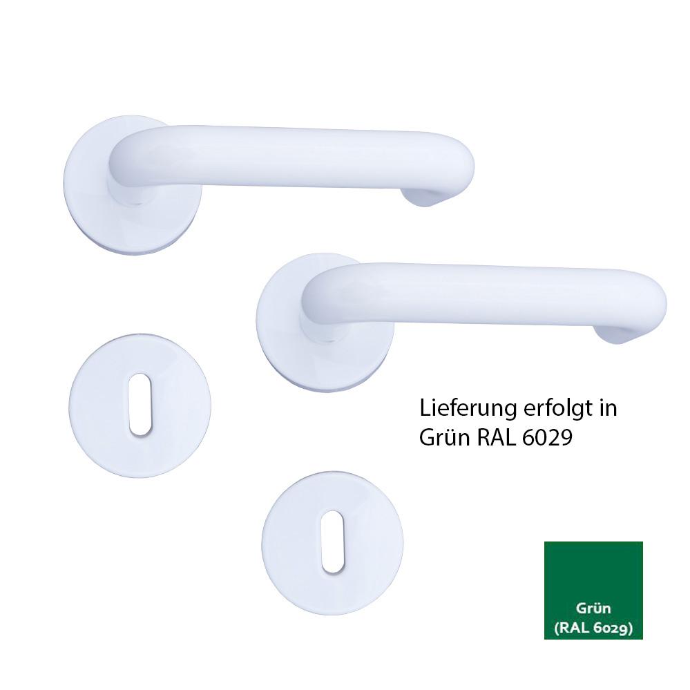 Nylon-Rosetten-BB-Drückergarnitur / Farbe: grün mit U-Formdrücker 8 mm / BB-gelocht