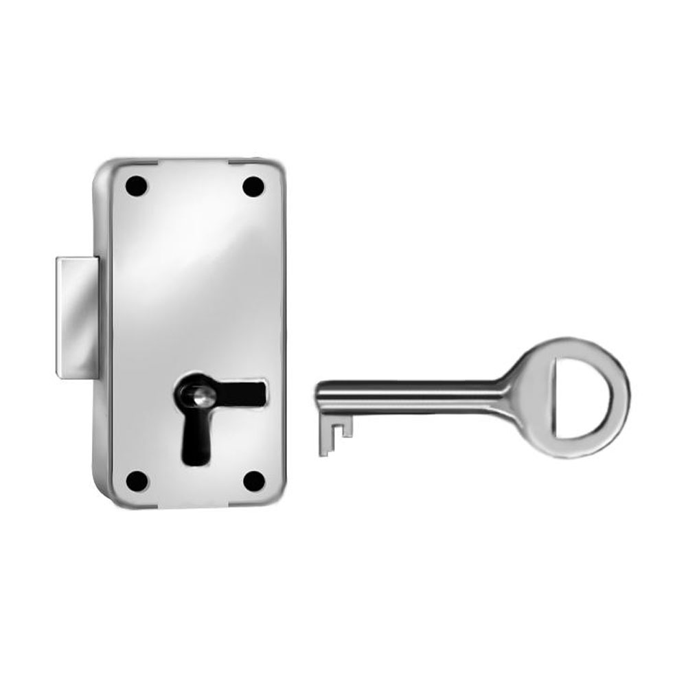 Briefkastenschloss SAG / ohne Seitenlappen Nr. 1-60 / Zuhaltung / mit Schraublöchern