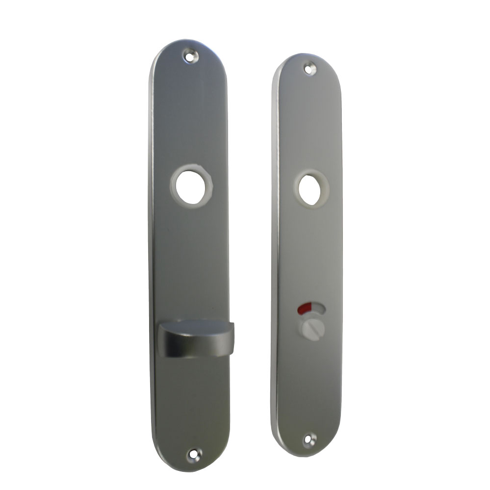 Oval gepresstes WC-Langschildpaar / 237 x 43 mm WC-Ausführung / 78 mm / F1-eloxiert / gepresst