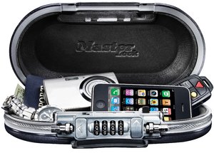 Mini Safe Space/mit 4-stelligem Zahlencode / Stahlkabel 5 x 520 mm / schwarz