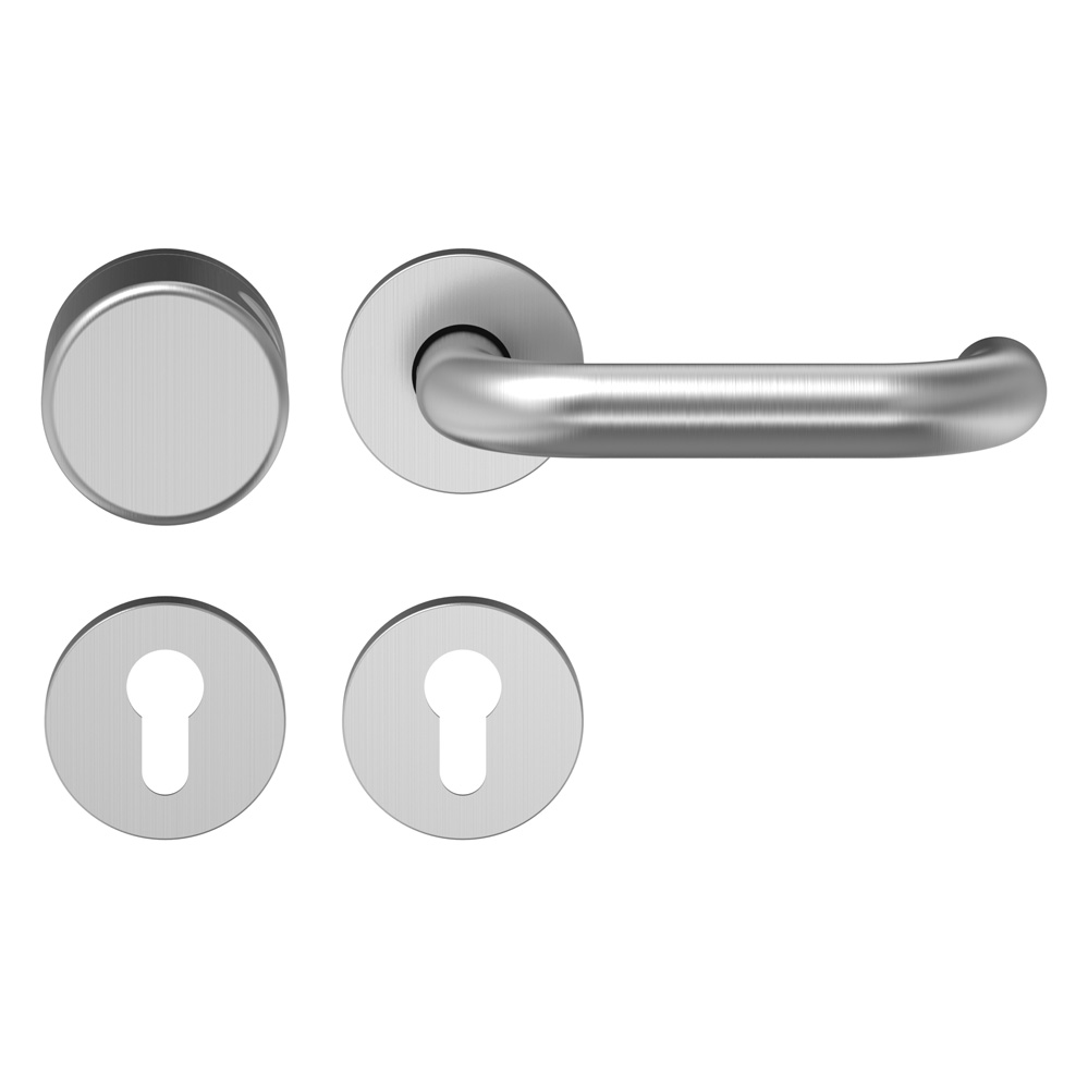 FH-U-Form Rosetten-Wechselgarnitur / 9 mm / Nr.: 356200 / EDELSTAHL / festdrehbar