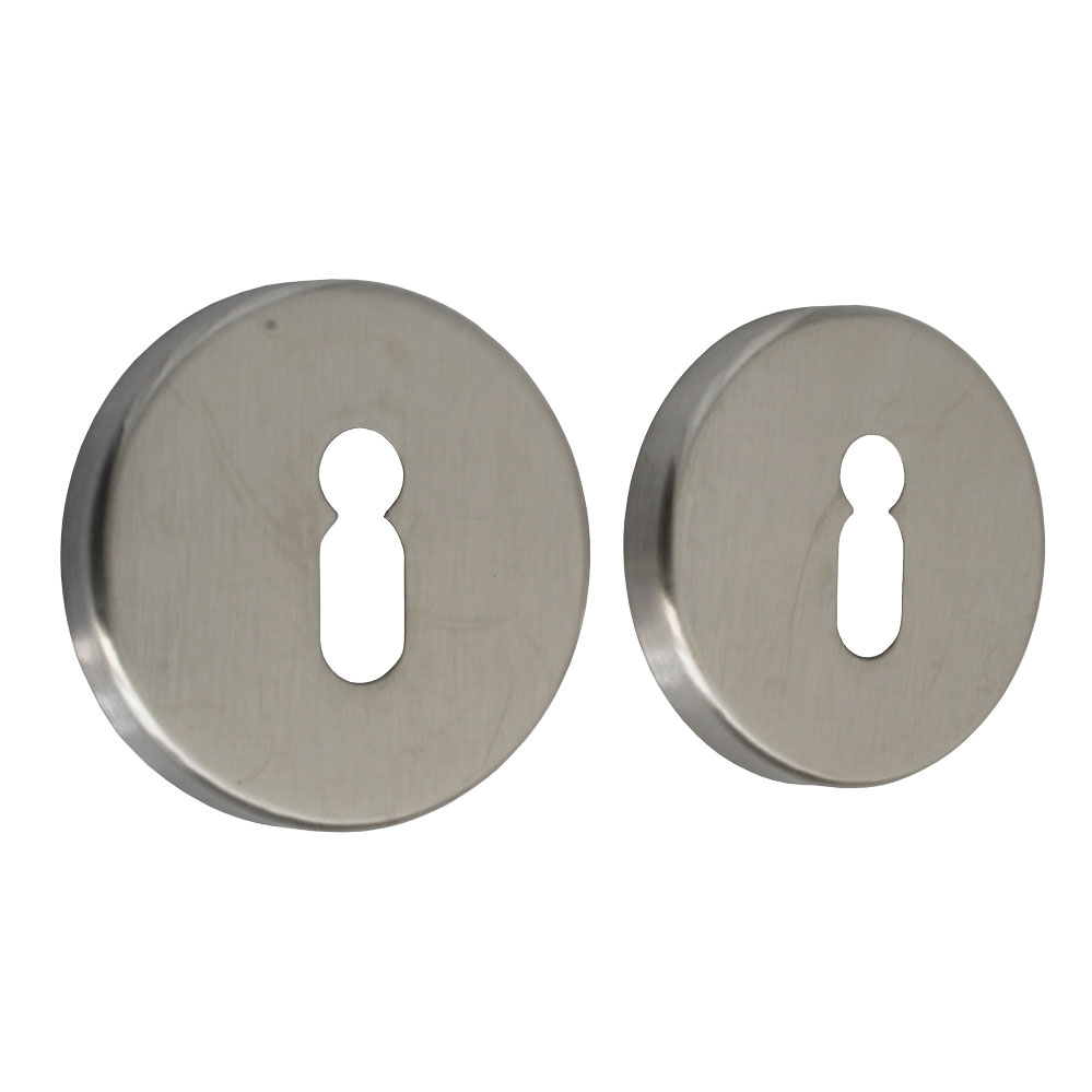 BB-Rundrosettenpaar in Edelstahl 55mm Durchmesser / Unterkonstruktion in Kunststoff