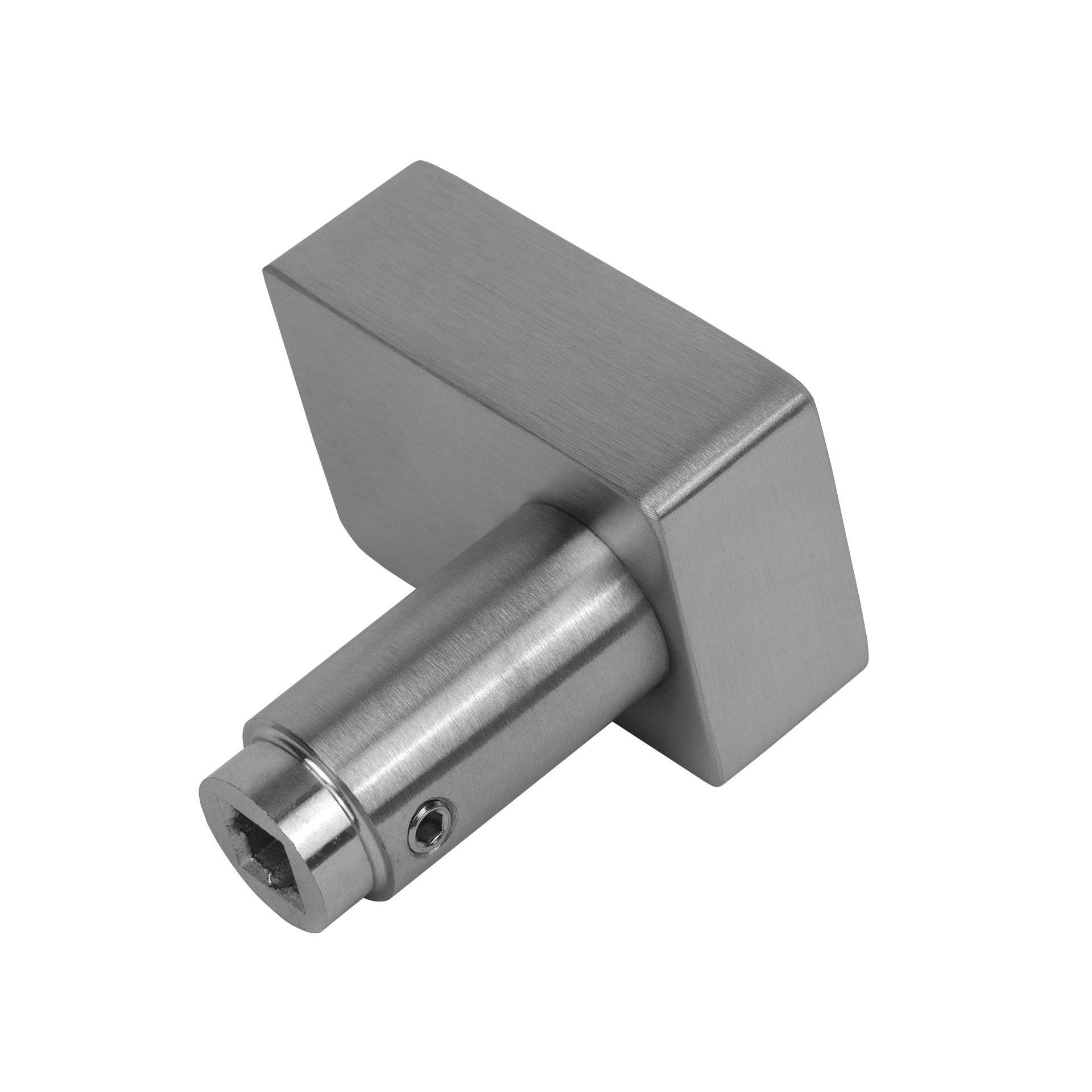 Knopf-Lochteil / 8 mm / passend für Schlosskästen Edelstahl / "Eckig" / Viereckknopf