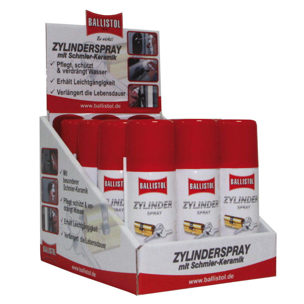 BALLISTOL-Keramik-Zylinder-Schlossspray Display mit 12 x 50 ml. Spray
