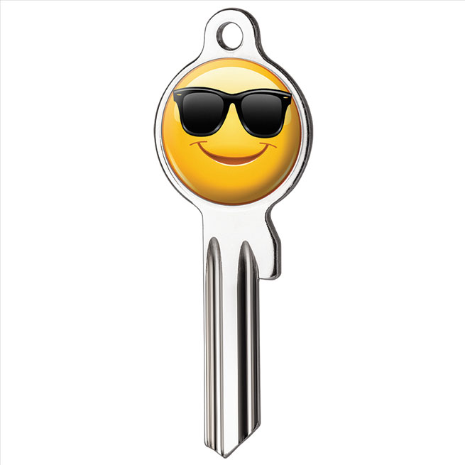 Universal-Schlüsselrohling "Smiley Keys" Nr. U-21D4 "Sonnenbrille"