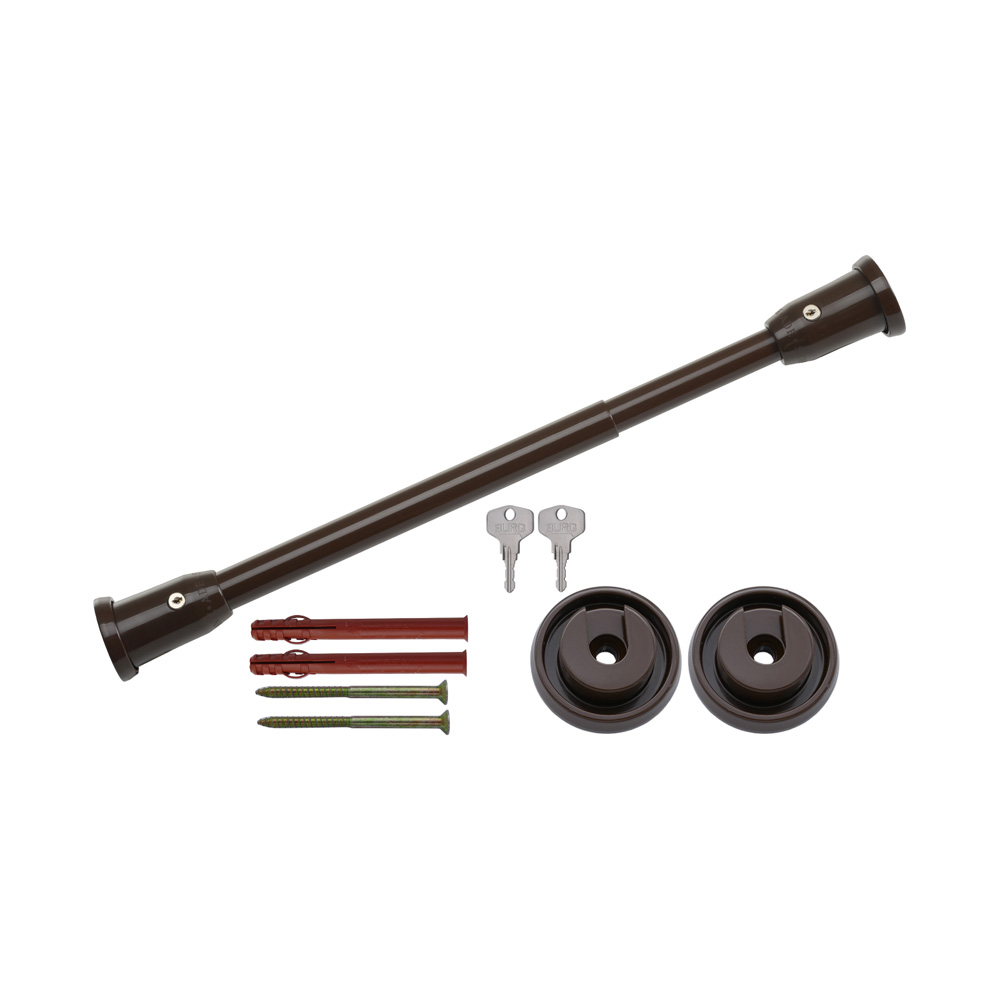 Teleskopstange für lichte Breite 51-74 cm / braun / mit 2 Druckzylinder / Nr. 2-S braun