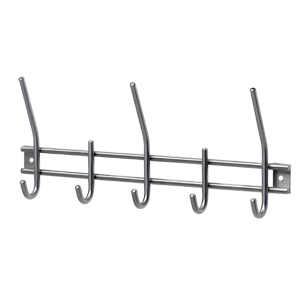 Edelstahl-Garderobe mit 5 Haken / SONDERNETTOPREIS