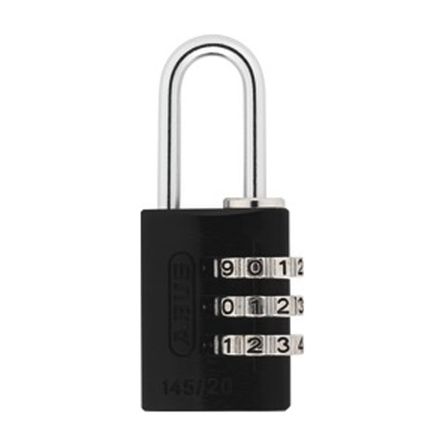 ABUS Aluminium-Zahlenschloss mit 3-stelligem Code Nr. 145/20-S schwarz