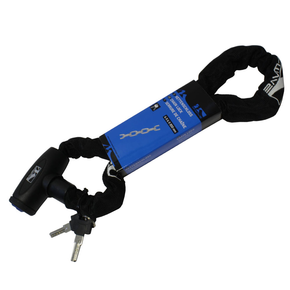 Zweirad-Kettenschloss / inkl. 2 Schlüssel Nr. 89030-schwarz / 6 x 6 x 850 mm