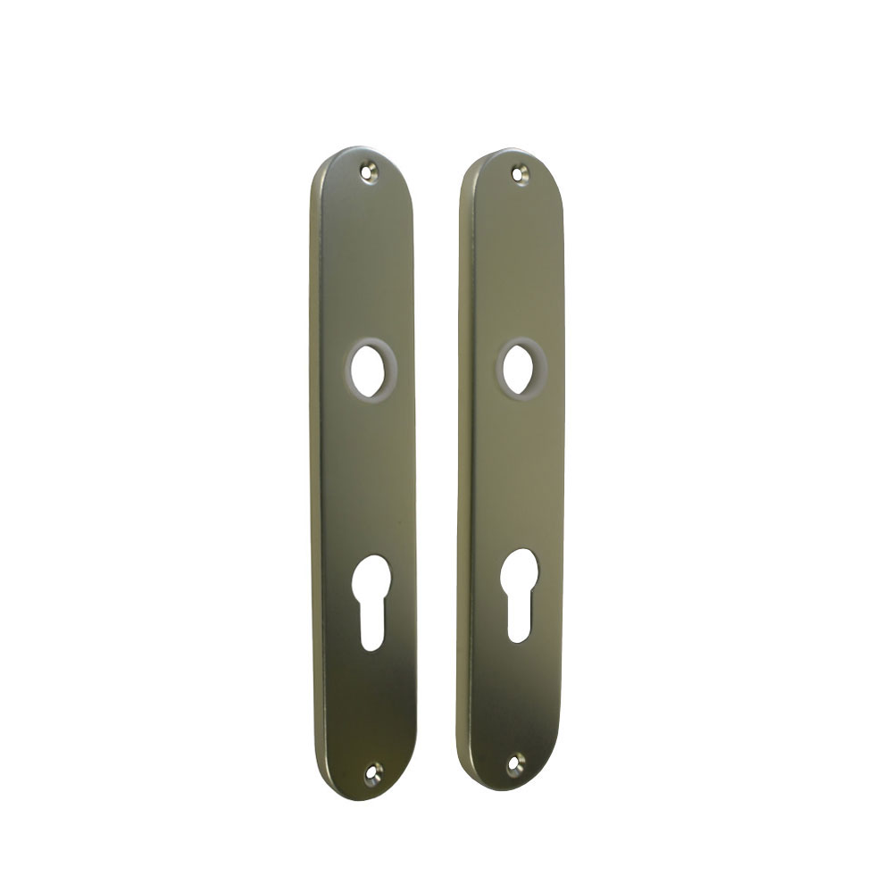 Ovales Langschildpaar / Abmessung: 237 x 43 mm PZ-gelocht / 72 mm / F2-eloxiert / gepresst