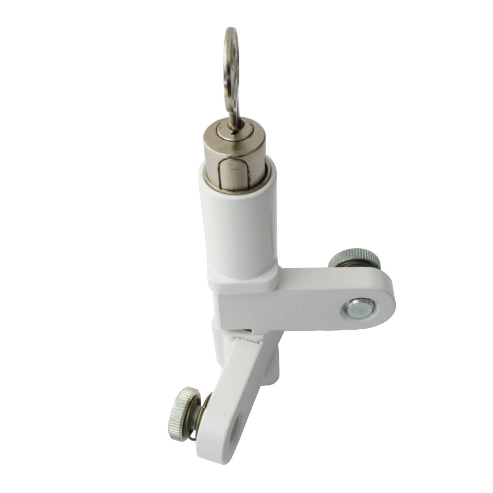 Jumbo-Fenstersicherung aus Stahl Nr. 986 DF/2 weiß / abschließbar / mit Druckzylinder  Jumbo-Fenstersicherung aus Stahl Nr. 986 DF/2 weiß / abschließbar / mit Druckzylinder