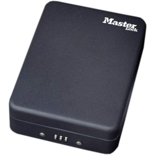 Mobil-Safe Sicherheitskassette mit Zahlencode schwarz / mit Stahlseil-Befestigung