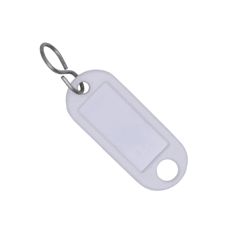 Schlüsselanhänger mit S-Haken und Öse weiß / Verp.-Einheit: 100 Stück