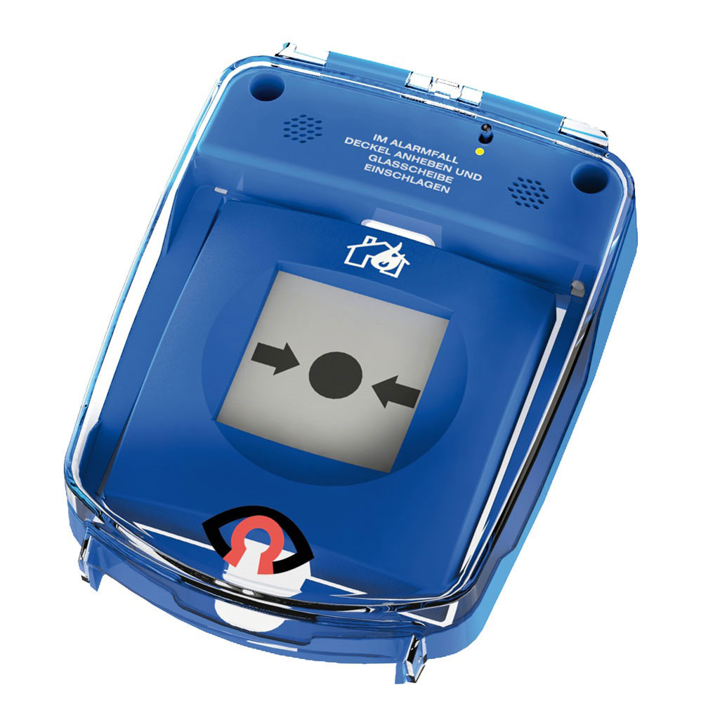e -Cover / blau / mit Alarm / große Ausführung für Handmelder bis 138 x 138 mm / SONDERNETTOPREIS