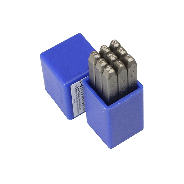 Schlagstempelsatz Zahlen "0-9" 1 Set = 9 Stück / Schrifthöhe 3 mm / vernickelt