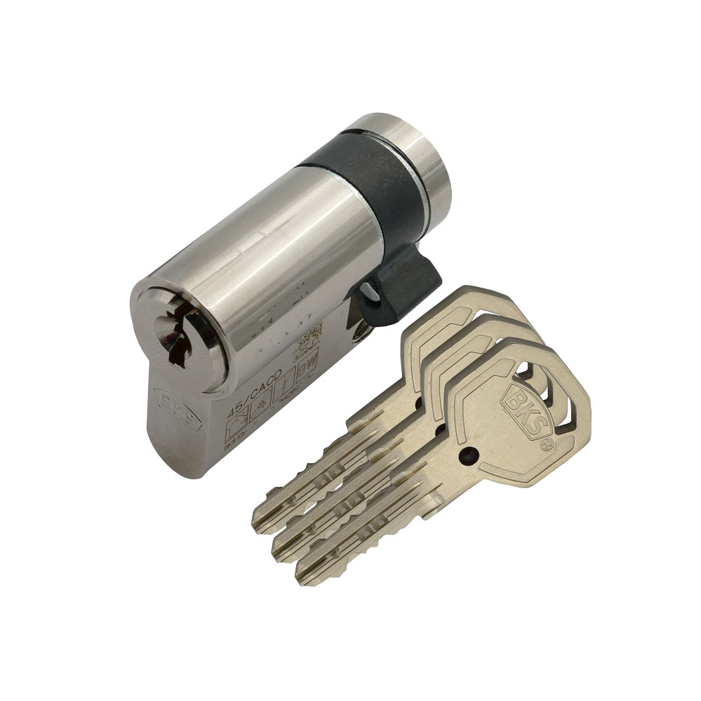 BKS-Halbzylinder "belvius" mit Bohrmulden + Karte Länge: 31/10 mm - verschiedenschließend