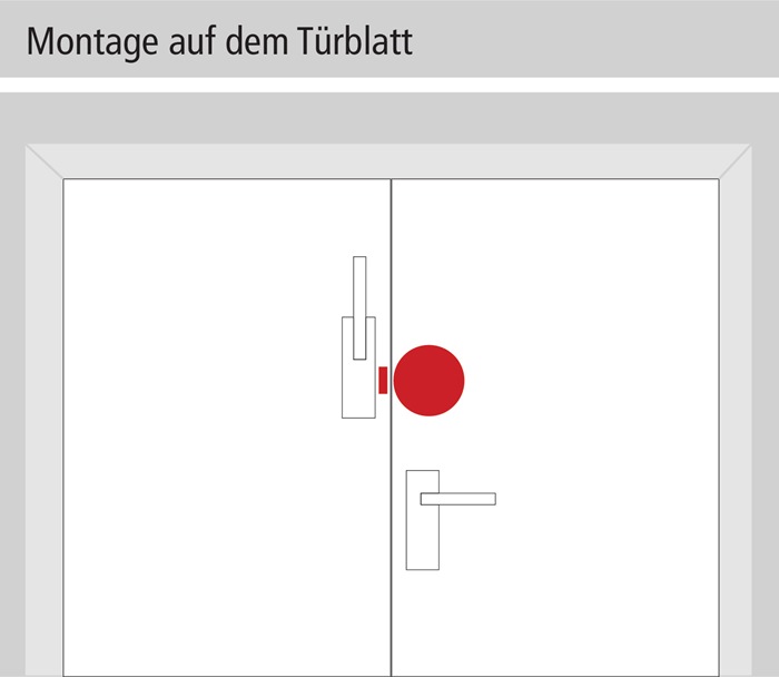 DEXCON (für Türen+Fenster) rot / 199,5 mm Durchm. inkl. 9V Batterie,Schlüsselschalter + 2 Schlüssel