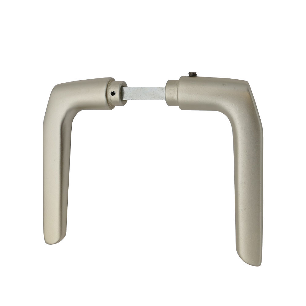 Haustür-Drückerpaar / gerade Form / F2-eloxiert Nr. 4100H / 10 mm Vierkant