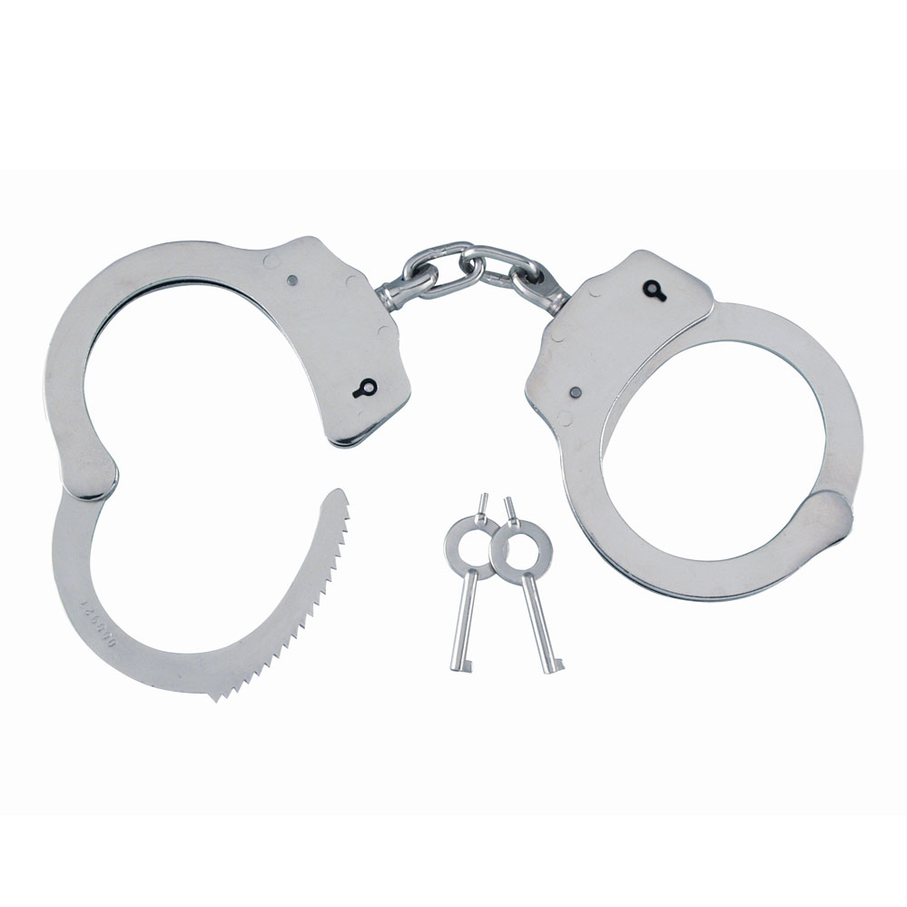 Handschellen "Polizei Standard" mit 2 Schlüssel Edelstahl