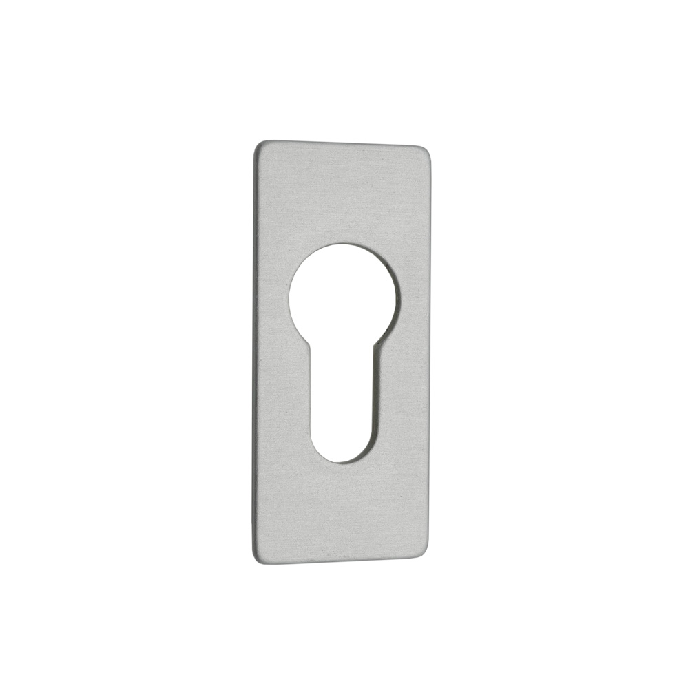 Kleberosette eckig / PZ-gelocht 450 / F1-eloxiert / 2,5 mm stark
