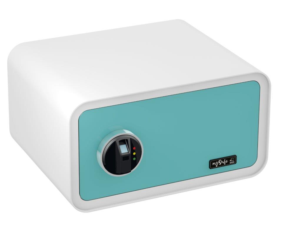 Elektronik-Möbeltresor "mysafe" Farbe: Blau-Weiß Elektronikschloss m.Fingerprint / SONDERNETTOPREIS