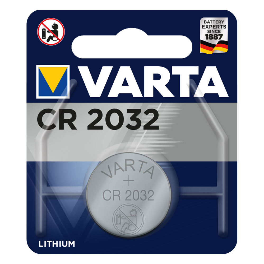 VARTA-Lithium-Knopfzelle Nr. CR2032 / geblistert / 3 Volt / Höhe = 3,2 mm / Durchmesser = 20 mm
