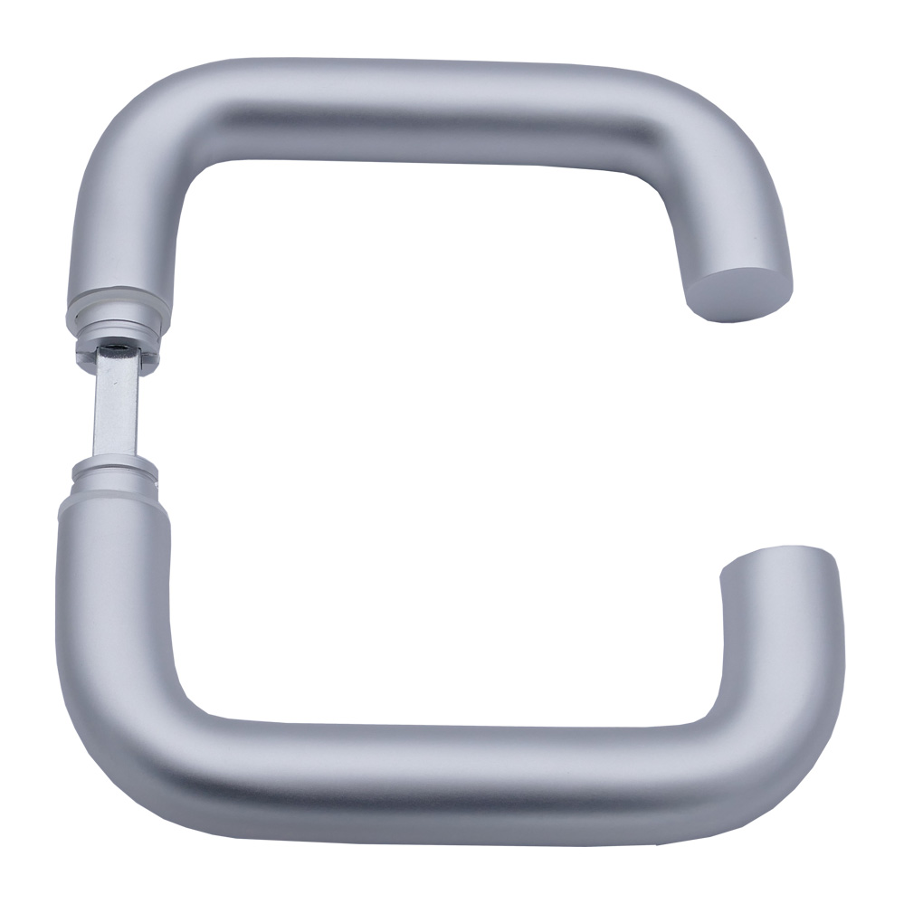 U-Form-Glastürdrückerpaar / 8 mm für Glastürschloss / Alu F1-eloxiert