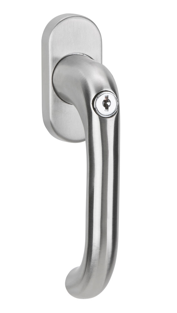 Abschl. Fenstergriff mit Druckzylinder / Edelstahl / mit 7 mm Vierkant / U-Form / 100 Nm