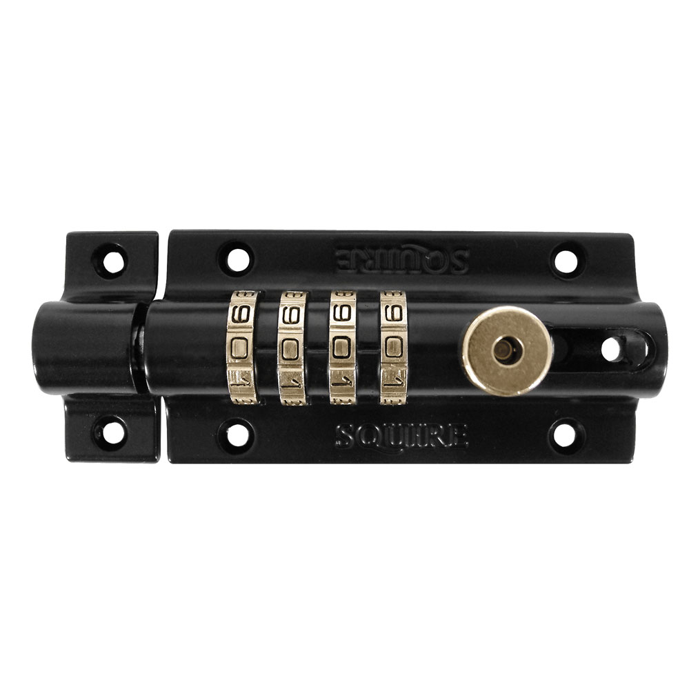 Zahlenschloss-Riegel mit 4-stelligem Zahlencode 120x50 mm, SCHWARZ