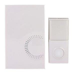 Kabelloser Funk-Türgong mit Klingeltaster / weiß max. Reichweite im Freifeld: 200 mtr. / max. 90 dB