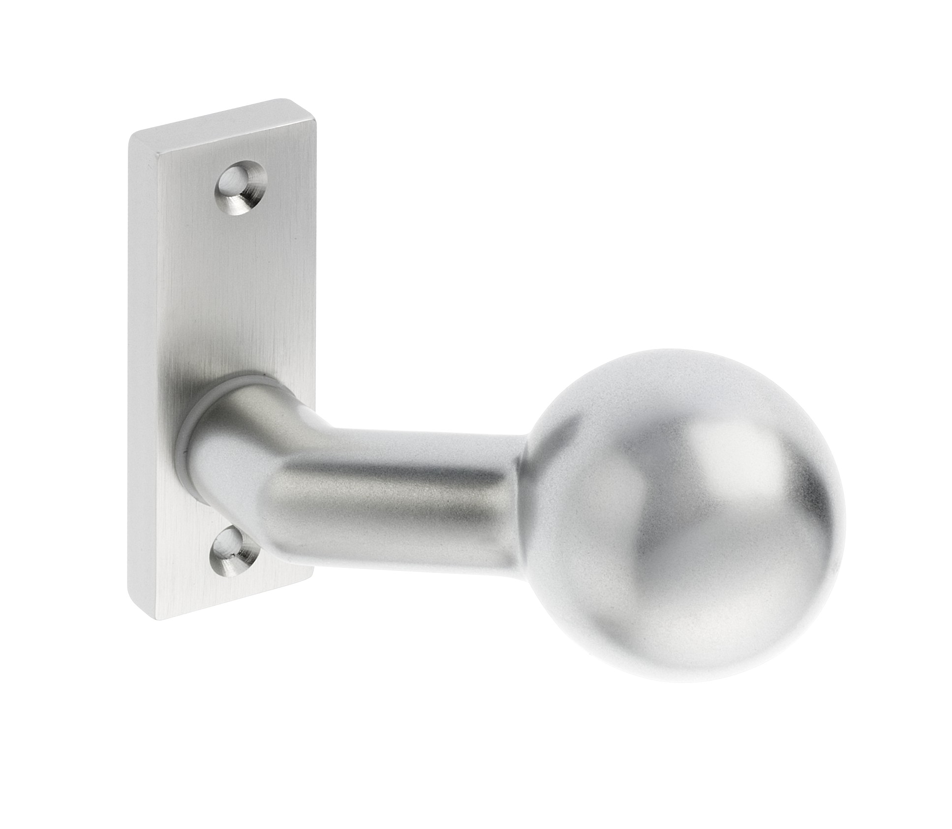 Abgekr.Knopf auf Rosette passend für Schlosskästen festdrehbar / Lochabstand = 67 mm / F1-eloxiert