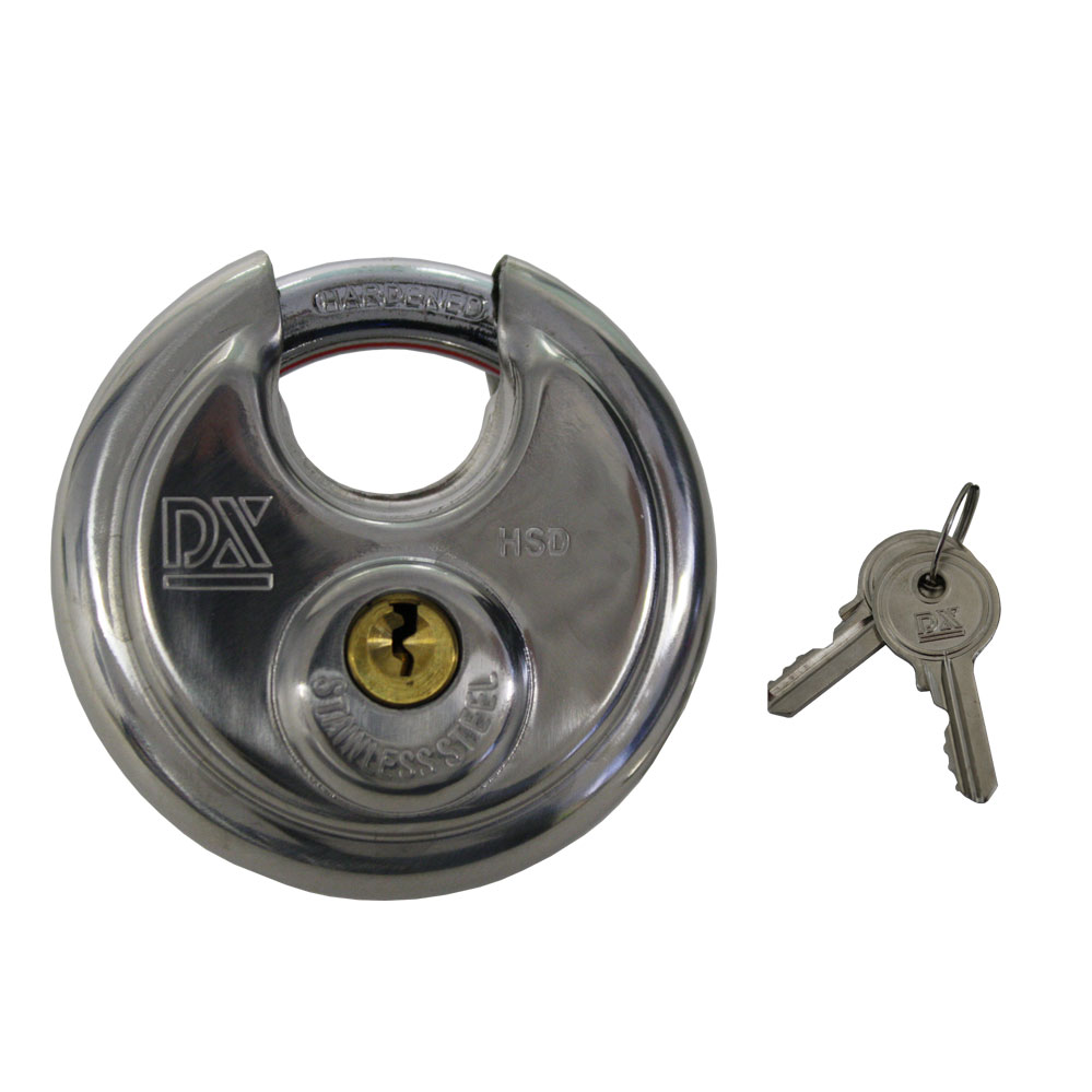 Rundbügel-Hangschloss / Edelstahl rostfrei Nr. HSD 90 verschiedenschließend / 90 Durchmesser