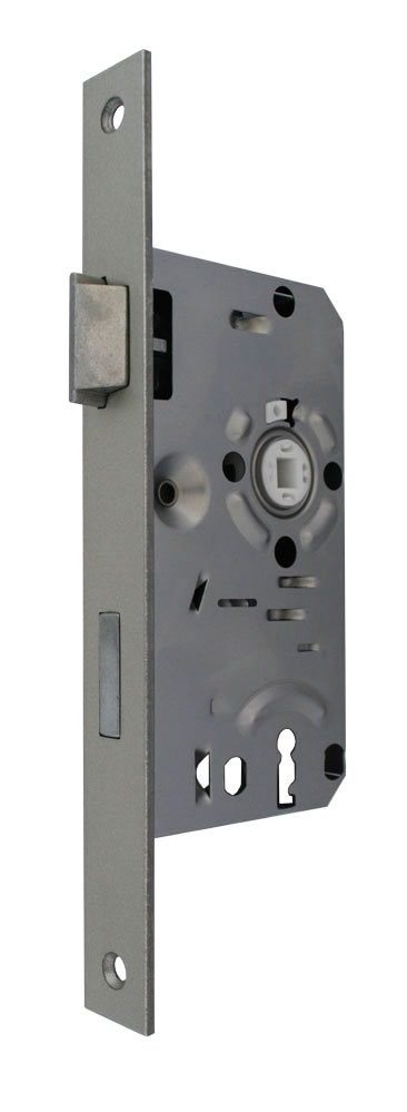 BB-Schloss / 55-Dorn / 72mm / 8mm / Stumpf / DLS / Stulp: Alu-silber-finish: 235 x 24mm käntig BB-Schloss / 55-Dorn / 72mm / 8mm / Stumpf / DLS / Stulp: Alu-silber-finish: 235 x 24mm käntig