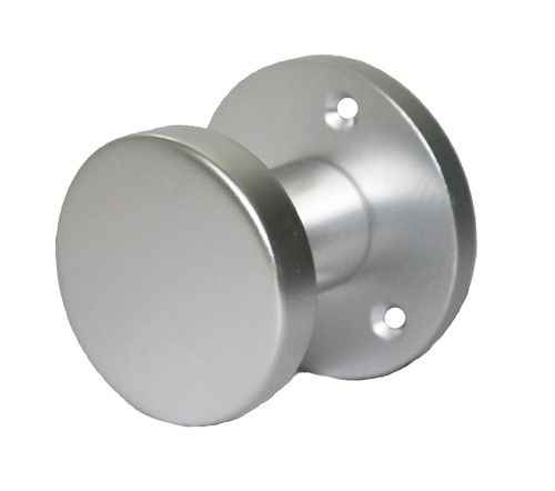 Flachknopf fest auf runder Rosette F1-eloxiert