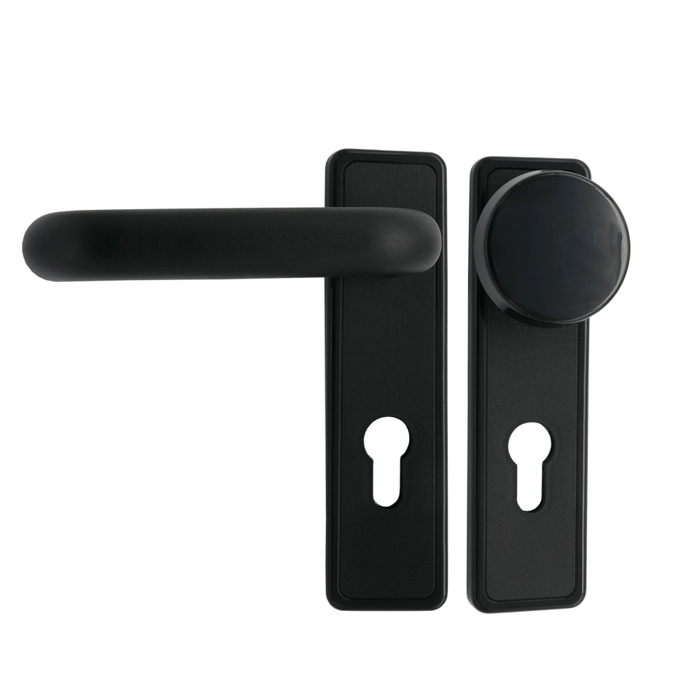 FH-Wechsel-Garnituren für Feuerschutzabschlüsse / 2900 W eckig / schwarz RAL 9005 / 72 mm / 9 mm