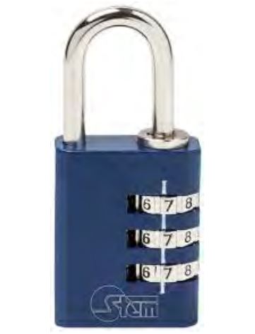 Aluminium-Vorhangschloss mit Zahlenkombination 30 mm / Farbe: blau
