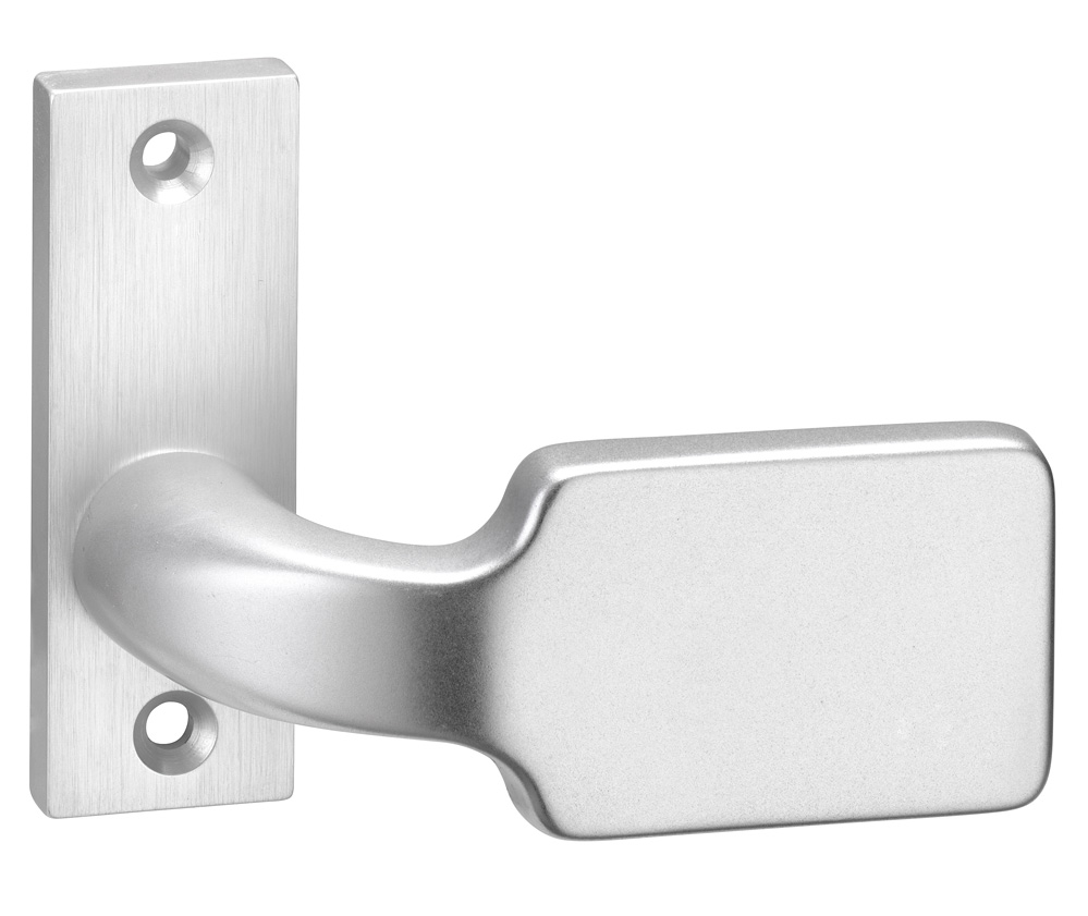 Knopf auf Rosette passend für Schlosskästen fest / Lochabstand = 67 mm / F1-eloxiert