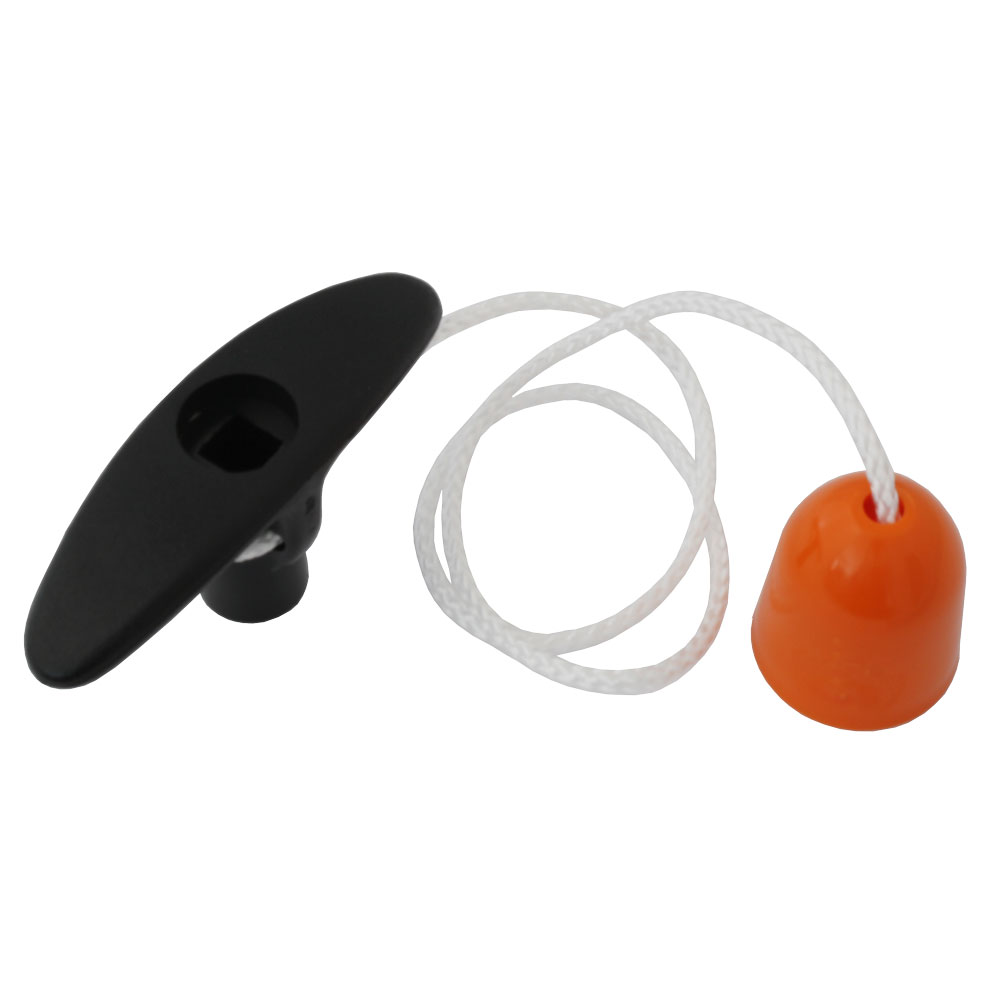 Garagentorinnenolivenlochteil / 9 mm / Nr.: 3072/22 / Kunststoff schwarz mit Kordel