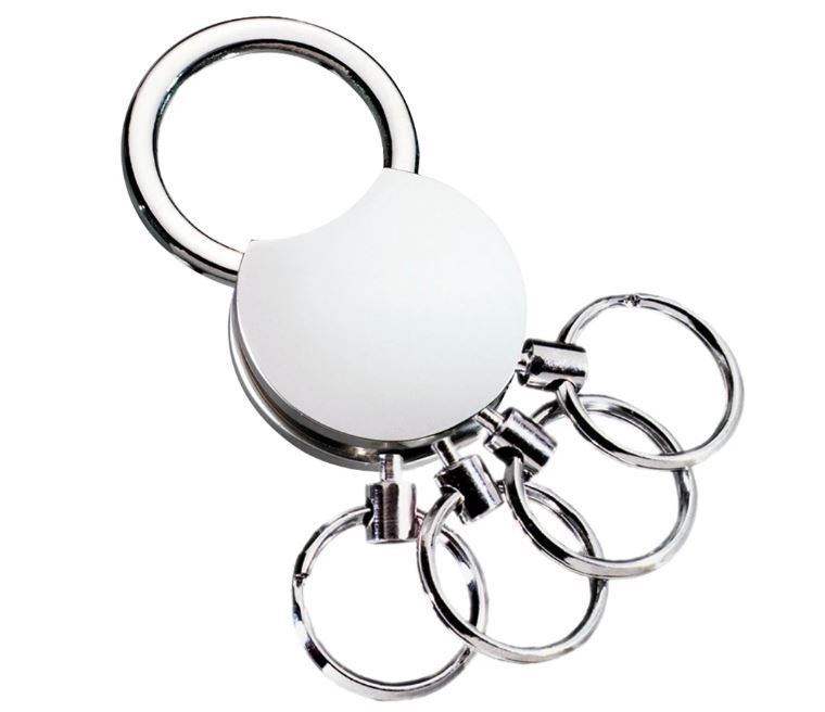 Schlüsselanhänger mit 4 abnehmbaren Ringen Art.-Nr.: 10034 / Metall mattsilber