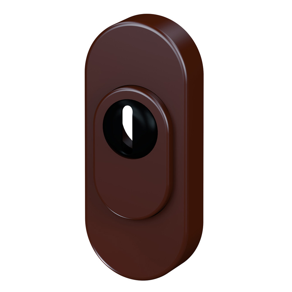 Kernziehschutzrosette / braun/ Zyl.-vorst. 8-15 mm passend zu Panzerriegel PR800/900 Kernziehschutzrosette / braun/ Zyl.-vorst. 8-15 mm passend zu Panzerriegel PR800/900