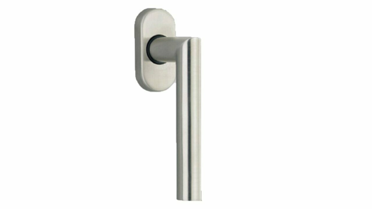 Fenstergriff mit Rasterung / Edelstahl / CL-Form mit 2 x 7 mm Vierkant-Stiften (lose)