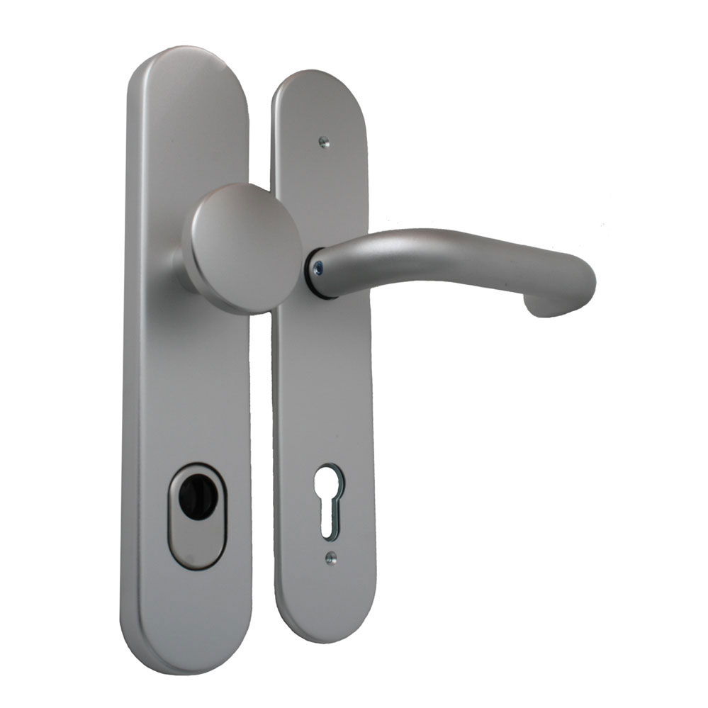 Aluminium-Schutzwechselgarnitur mit Kernziehschutz 72 mm / Zylindervorstand 10-15 mm / F1-elox. / ES1