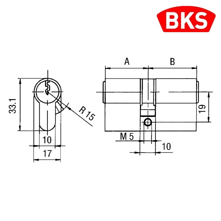 BKS Profildoppelzylinder Nr. PZ 8800 Länge: 31/31 mm - verschiedenschließend