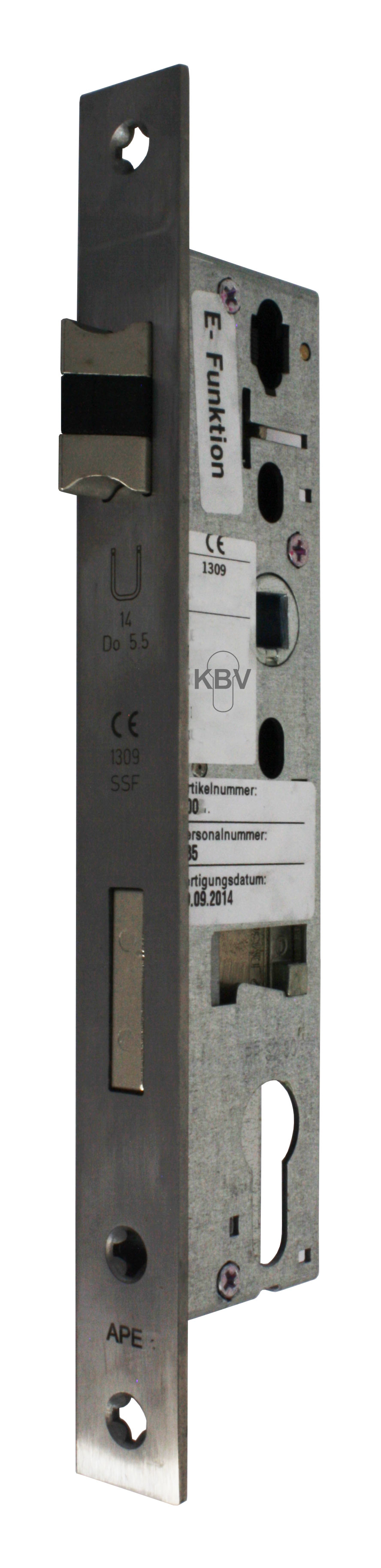 Rohrrahmenschloss mit Nirosta-Stulp / 92 mm / 9 mm mit Panikfunktion "E" / 30 Dorn 