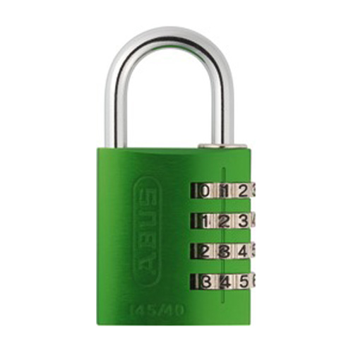 ABUS Aluminium-Zahlenschloss mit 4-stelligem Code Nr. 145/40-G grün