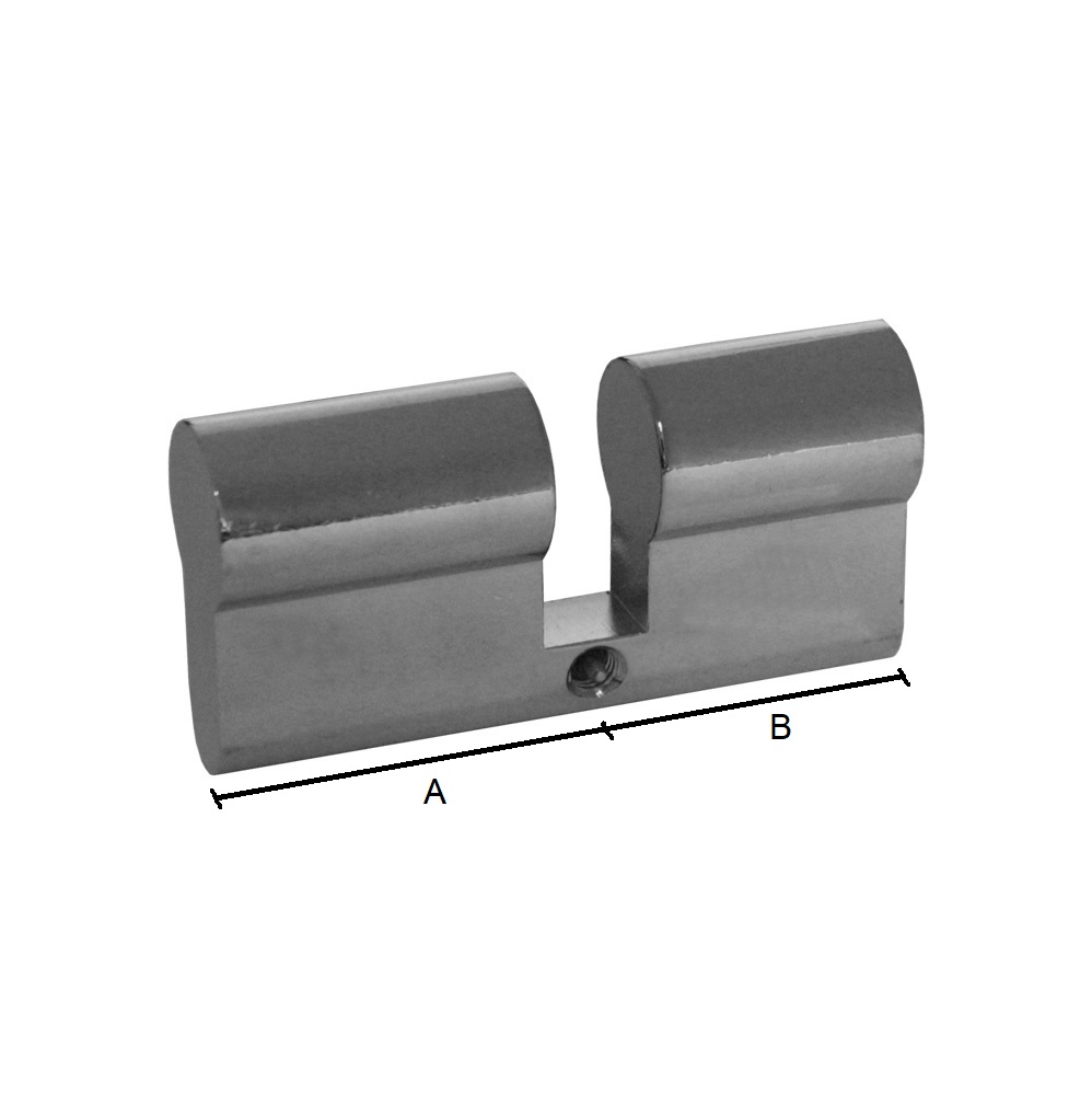 Massiver Blindzylinder Nr. 2160 Messing vernickelt Länge: 35/60 mm - mit Zylinderschraube: M5 x 80 mm